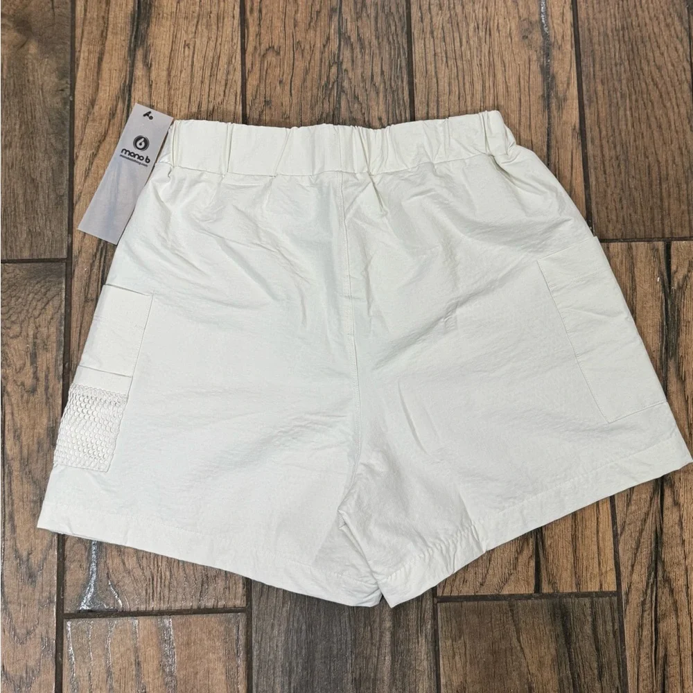 Mono B Natural Beige Women's Cargo Shorts - Picture 2 of 7